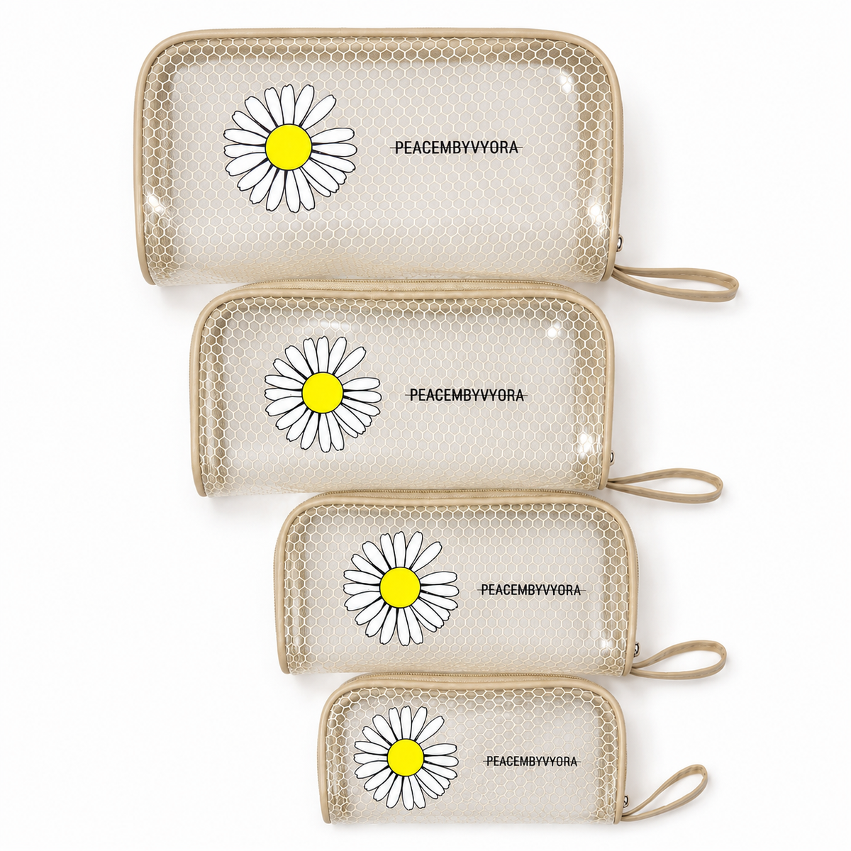 VYORA 4 Set Cosmetic Pouch for Women | Makeup Pouches | Travel Toiletry Organizer