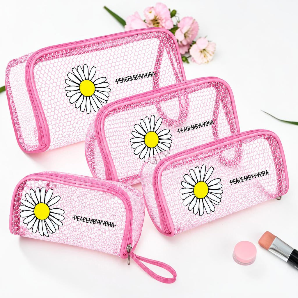 VYORA 4 Set Cosmetic Pouch for Women | Makeup Pouches | Travel Toiletry Organizer