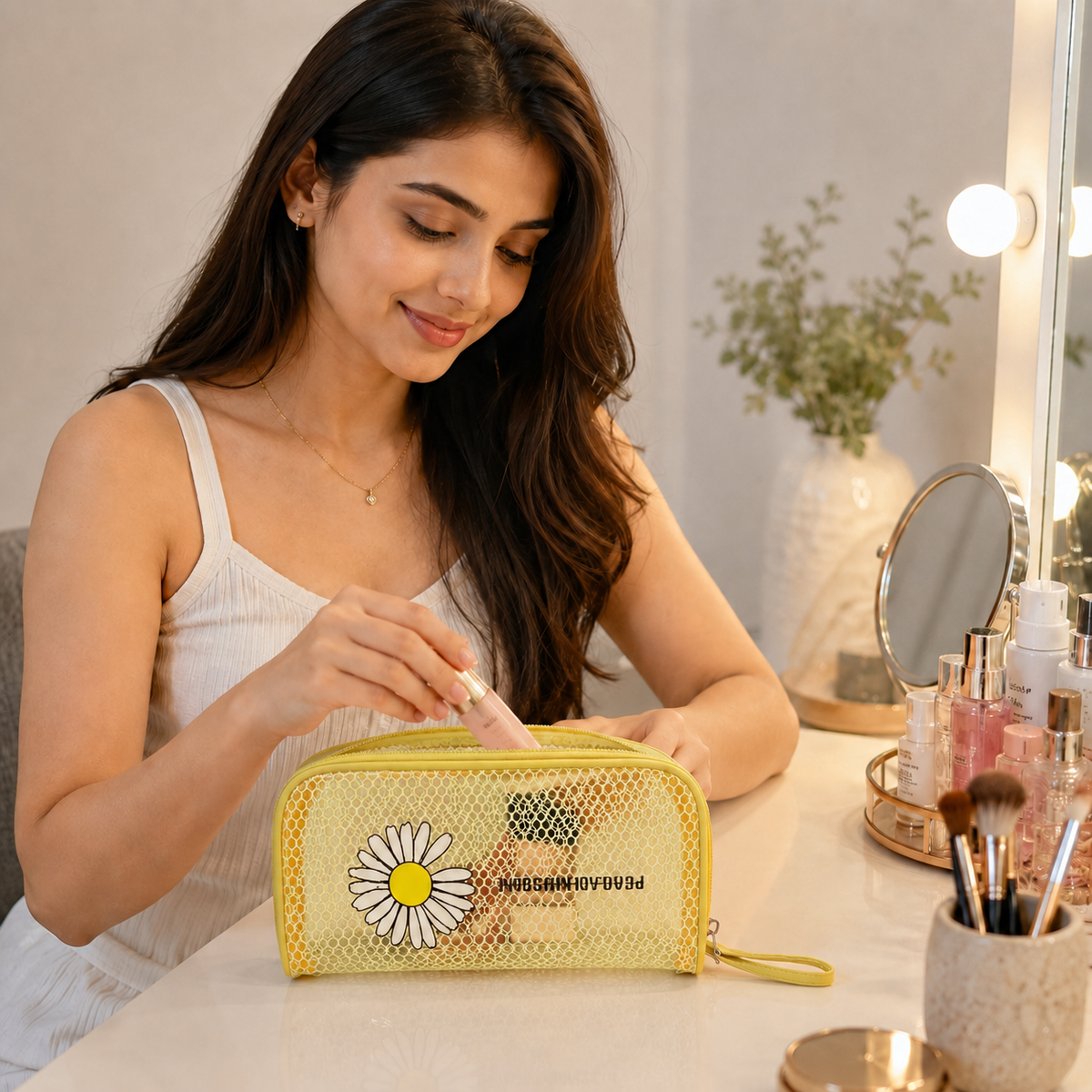 VYORA 4 Set Cosmetic Pouch for Women | Makeup Pouches | Travel Toiletry Organizer