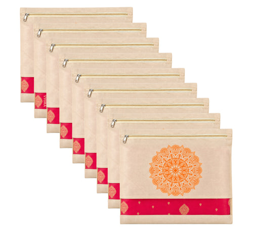 VYORA Premium Cotton Saree Covers for Storage with Zip | Cloth Organizer Bags