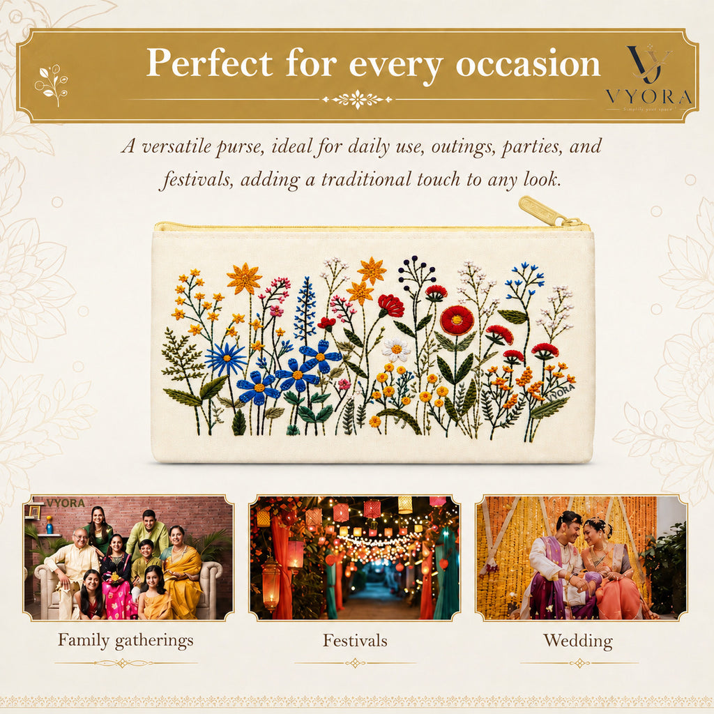 VYORA Printed Return Gift Pouches | Ideal for Festival Gifting, Cosmetics Storage