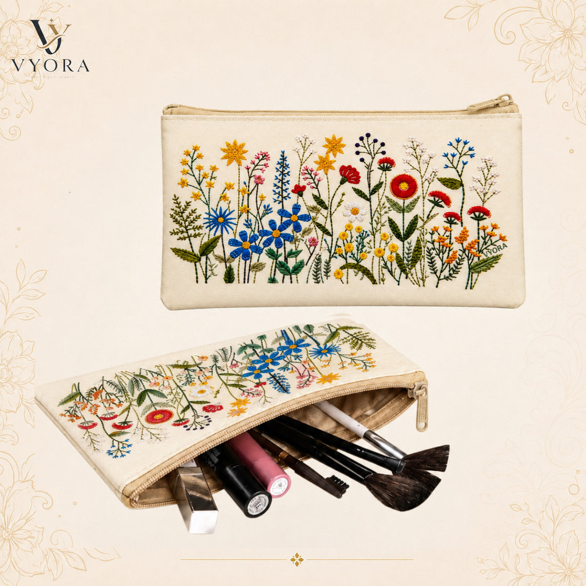 VYORA Printed Return Gift Pouches | Ideal for Festival Gifting, Cosmetics Storage
