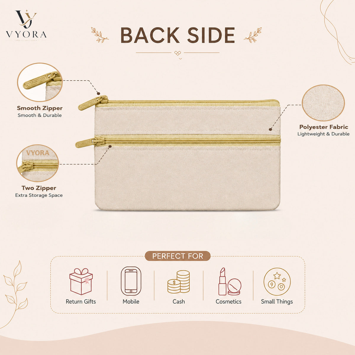 VYORA Printed Return Gift Pouches | Ideal for Festival Gifting, Cosmetics Storage