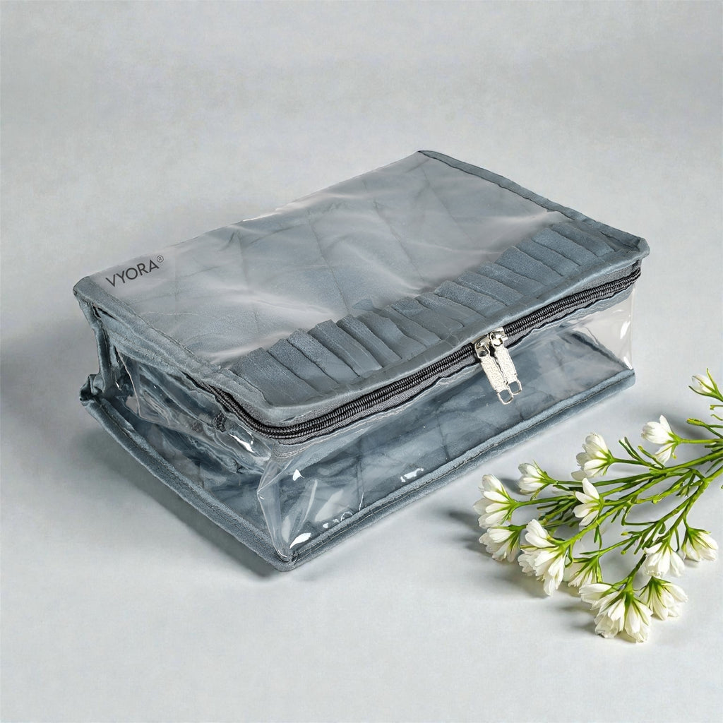 VYORA Multipurpose Jewellery Organizer Pouch | 13 Attached Transparent Pouches
