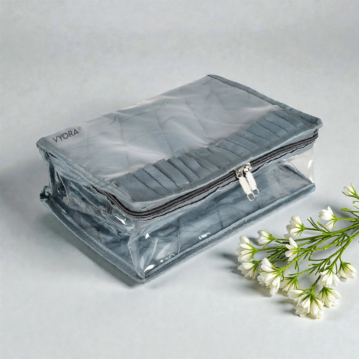 VYORA Multipurpose Jewellery Organizer Pouch | 13 Attached Transparent Pouches